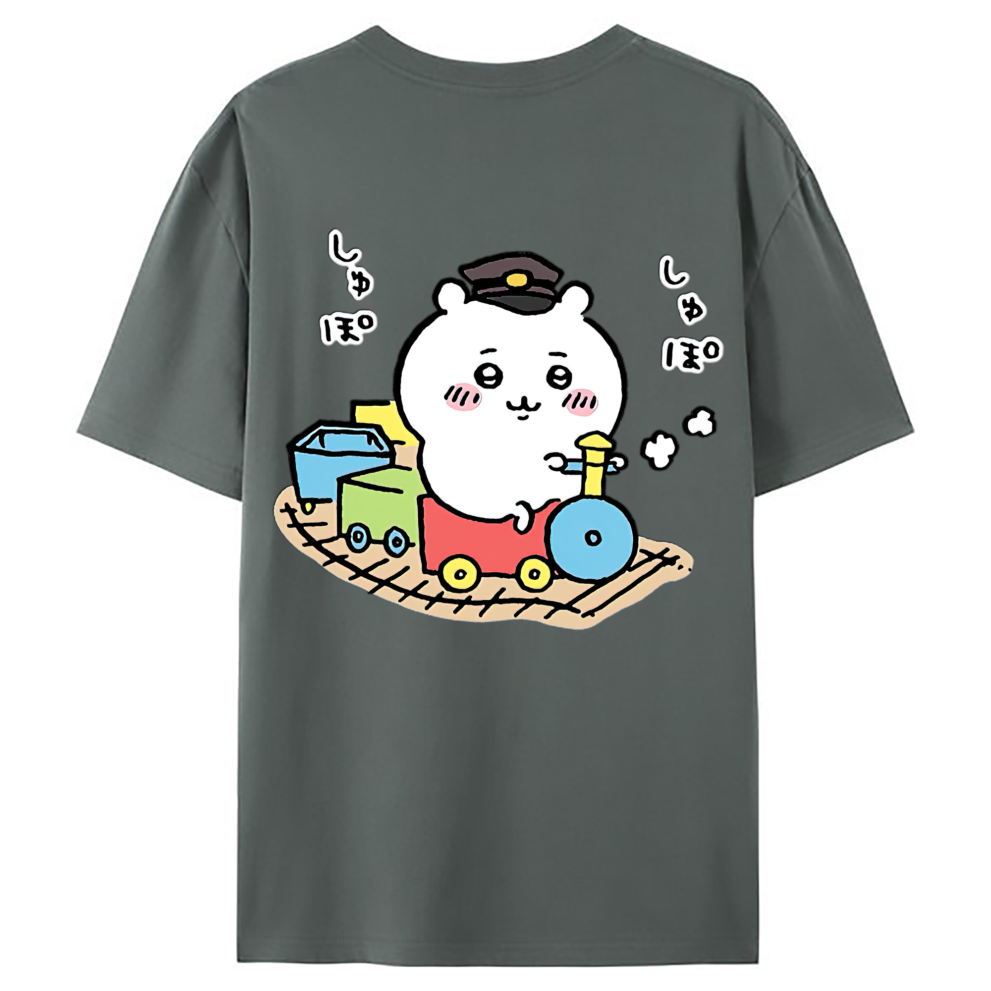 （画像用） ちいかわ ちいかわ Chii-kawa chiikawa 綿100％ メンズ半袖Tシャツ（バックプリント） 通気性